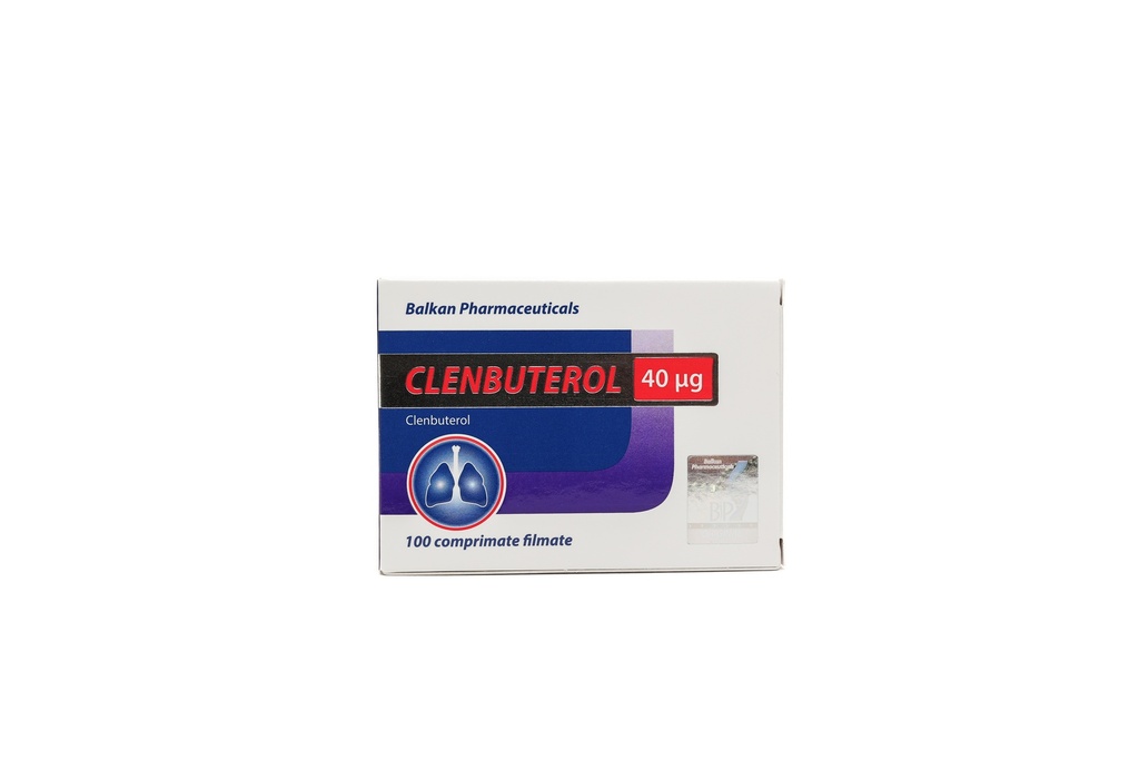 [005140021] Clenbuterole - Clenbuterole Hydrochloride - 40 MCG / pill - 100 Tablets Blisters Box  - BALKAN PHARMA