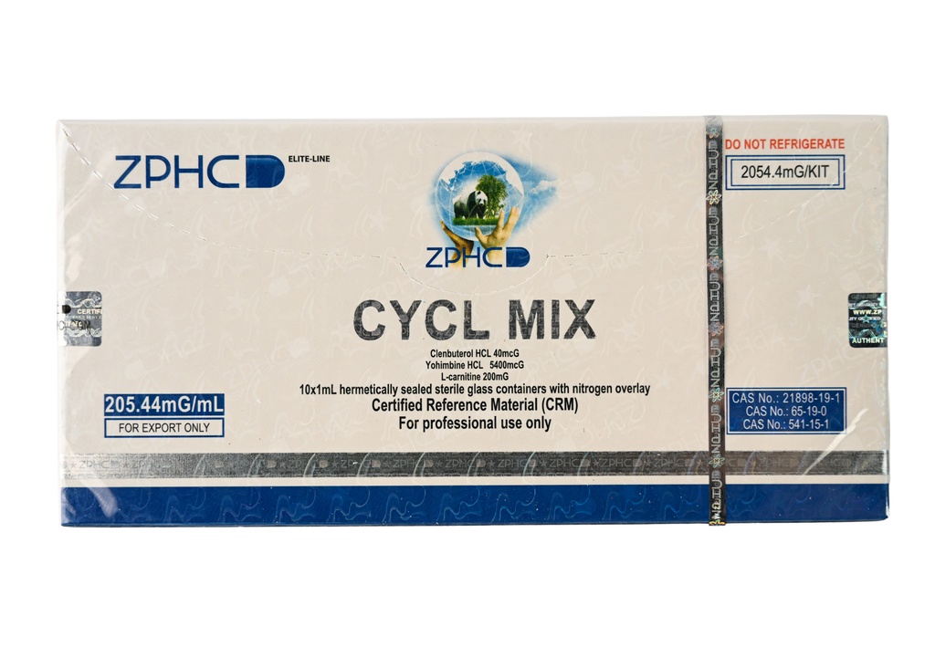 [002010211] CYCL MIX - CLENBUTEROL 40MCG  & YOHMBINE 5400mcg & L-carnitine 200MG Injection - 205.44 MG / ML - 10 X 1 ML AMPULE - ZPHC PHARMA