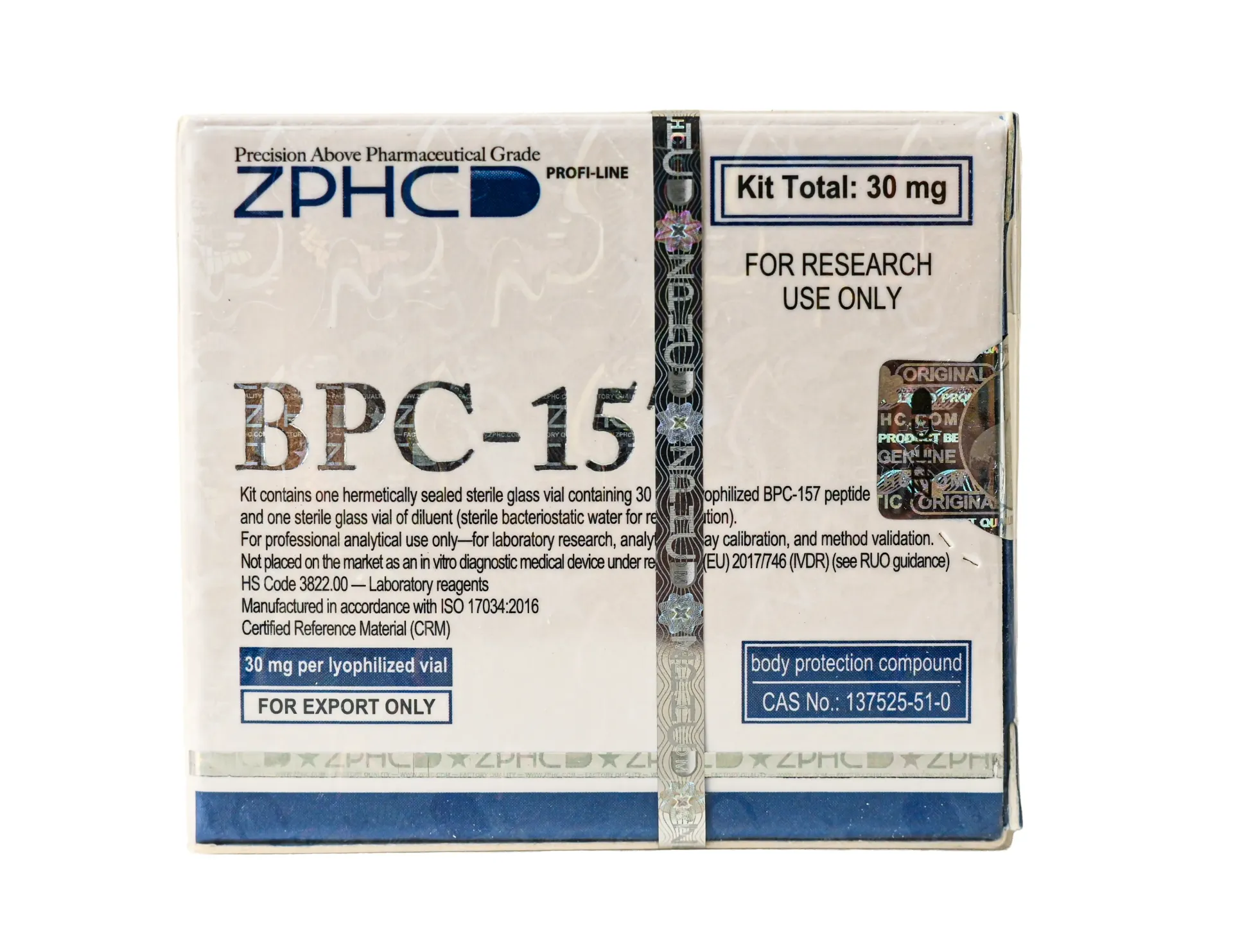 [002130228] BPC 157 30 MG - BODY PROTECTION COMPOUND -157 (2-8 C) - 30 MG / VIAL - 1 VIAL - ZPHC PHARMA